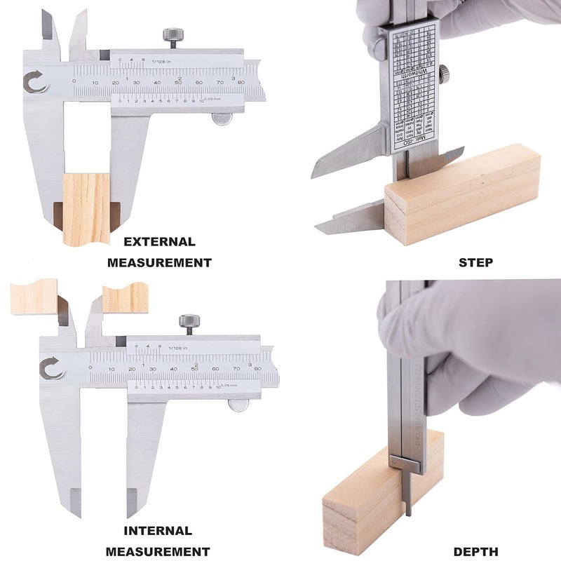 Clockwise Tools Vernier Caliper, DVLR-1205 0-12 Inch/300 mm, Inch (Fraction)/Metric, Stainless Steel - Image 2